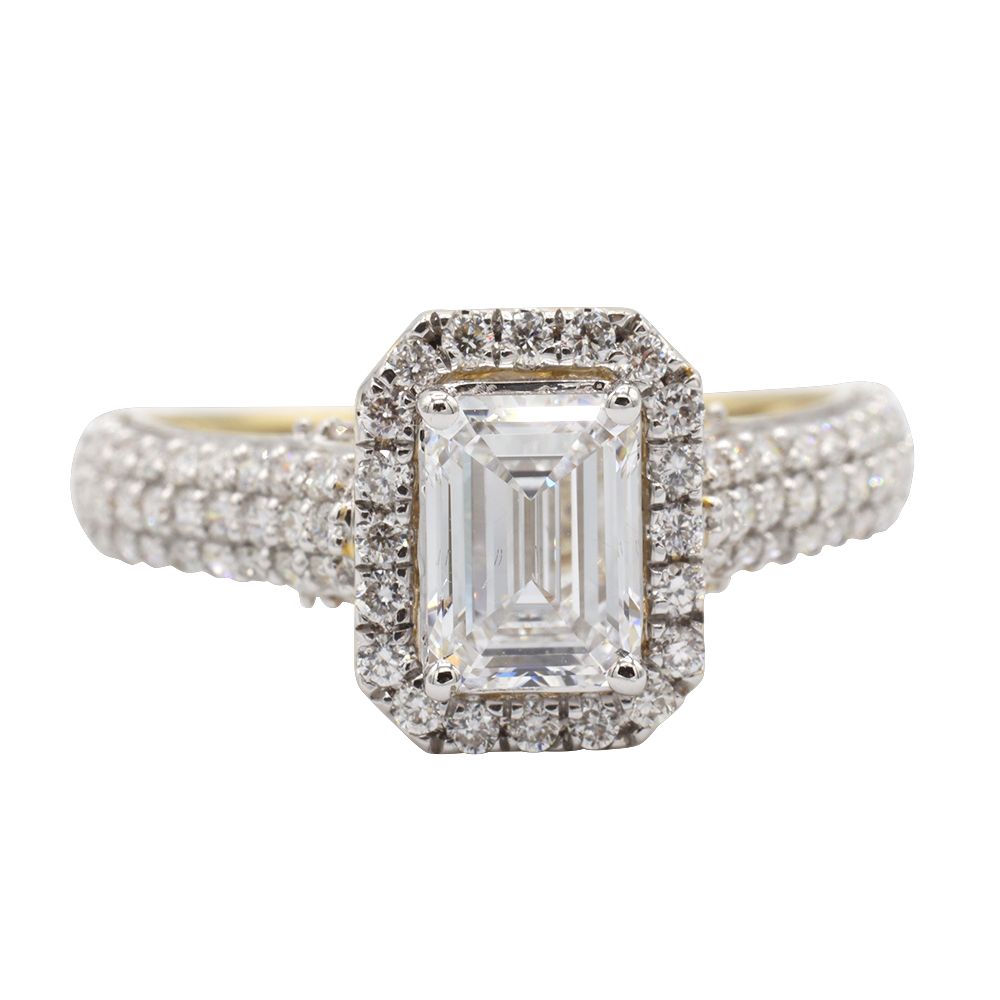 21121119 (2)-newline Halo Engagement Ring, Yellow Gold - MIDLR60783