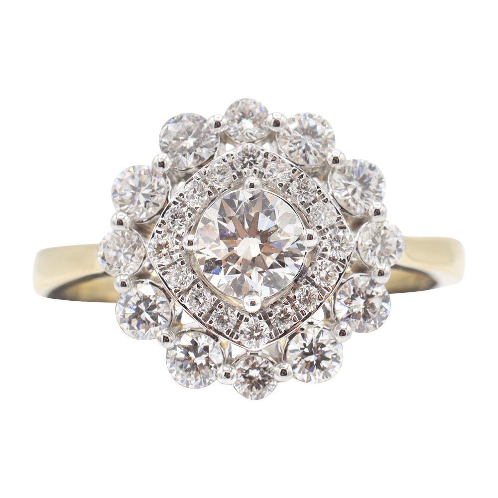 21121625 (2)-newline Diamond Fashion Ring, Yellow Gold - MIDLR60833