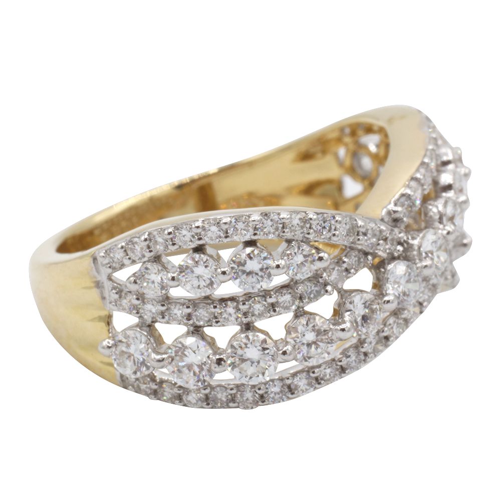 22010727 (3)-newline Diamond Fashion Ring, Yellow Gold - MIDLR70047