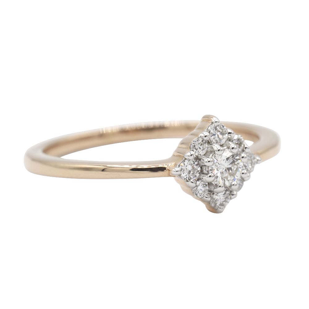 22015586 (3)-newline Diamond Fashion Ring, Rose Gold - MIDLR60395