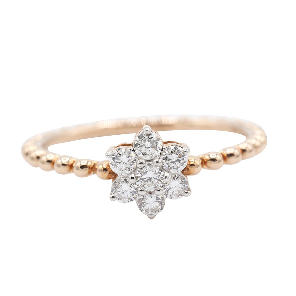 22015589 (2)-newline Diamond Fashion Ring, Rose Gold - MIDLR60396