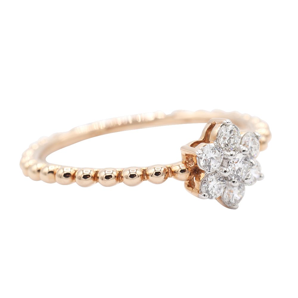 22015589 (3)-newline Diamond Fashion Ring, Rose Gold - MIDLR60396