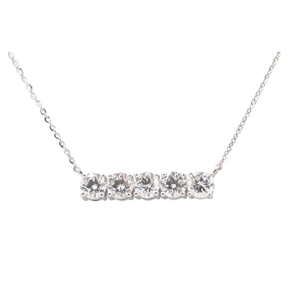 22016238 (2)-newline Diamond Fashion Necklace, White Gold - MIDPT60128-3