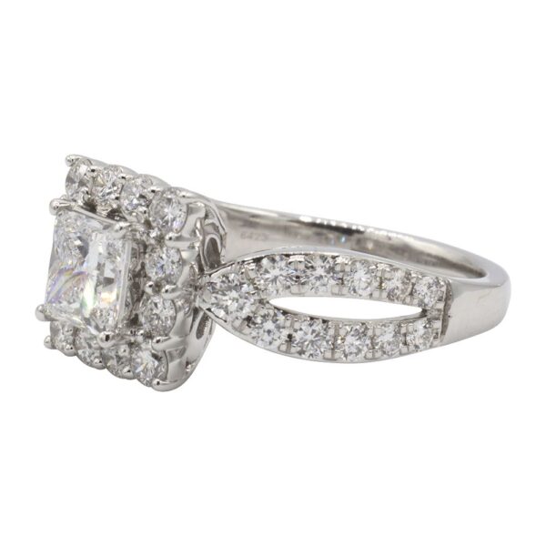 Halo Engagement Ring, White Gold - MIDLR70323